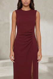 Robe longue bordeaux sans manches | Lounelle Paris