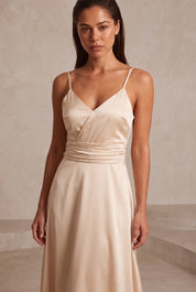 Robe longue champagne fines bretelles | Lounelle Paris