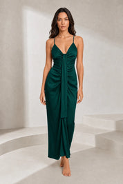 Robe longue col V drapée | Lounelle Paris