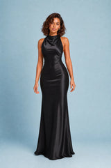 Vestido largo espalda descubierta cuello halter