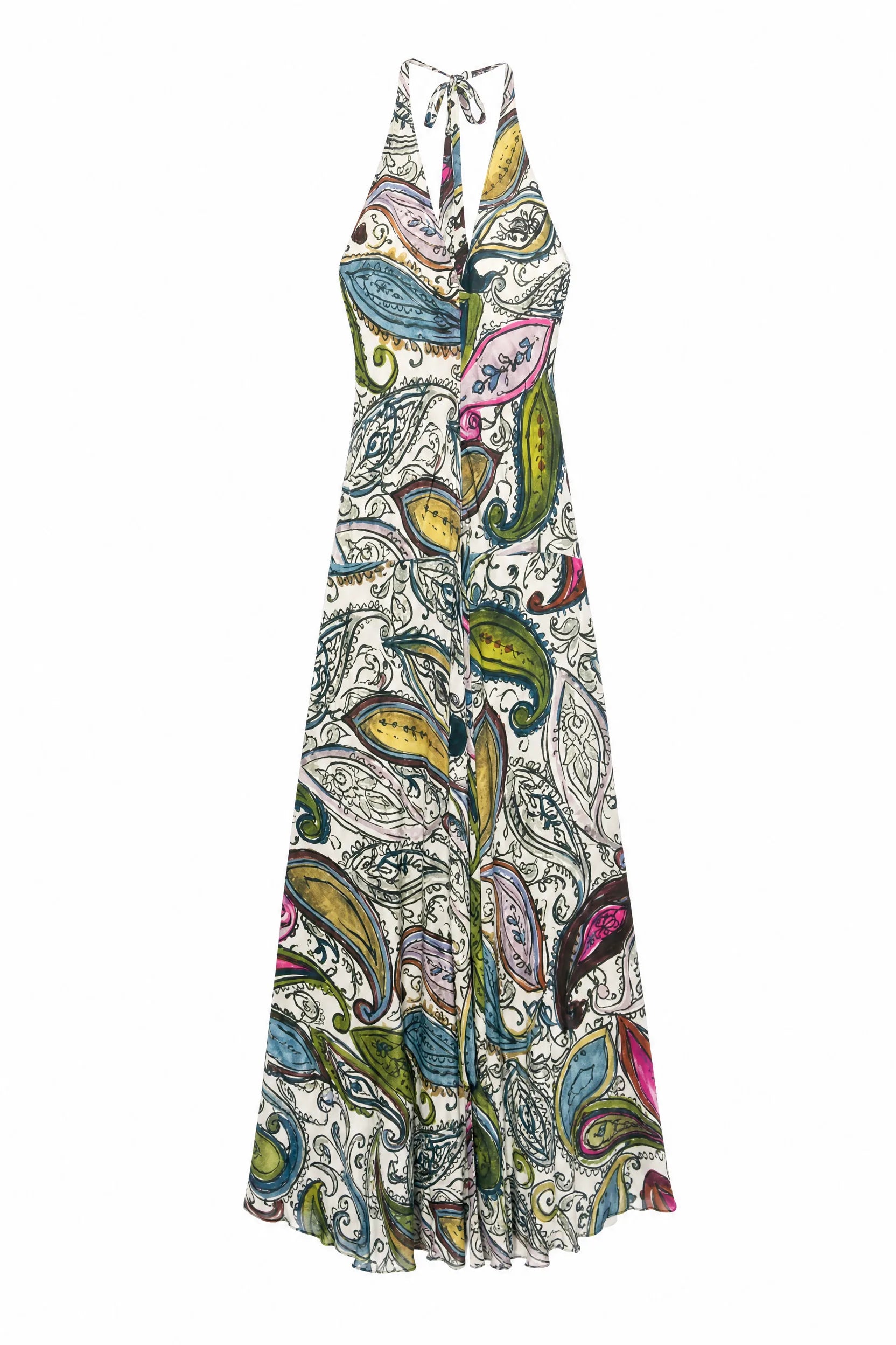 Robe longue imprimée col licou | Lounelle Paris