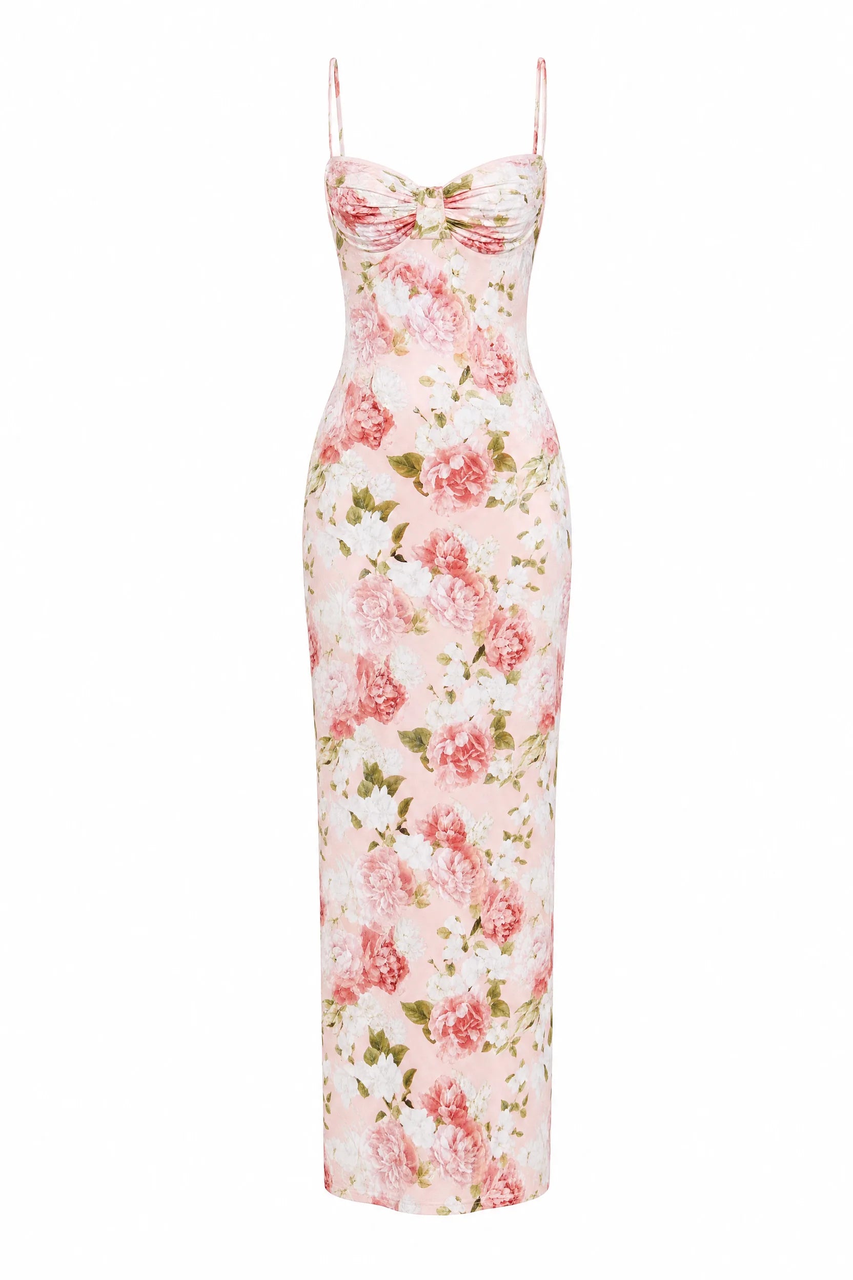 Robe longue rose imprimée dos nu | Lounelle Paris