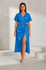 Robe midi portefeuille col V