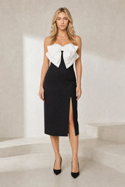 Robe noire à nœud fendue | Lounelle Paris