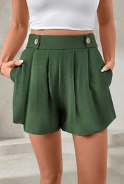 Short ample vert militaire taille haute | Lounelle Paris