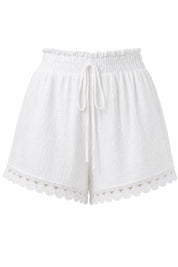 Short fluide à ourlet dentelle | Lounelle Paris