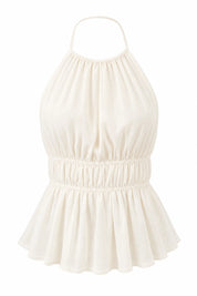 Top abricot col licou dos nu | Lounelle Paris