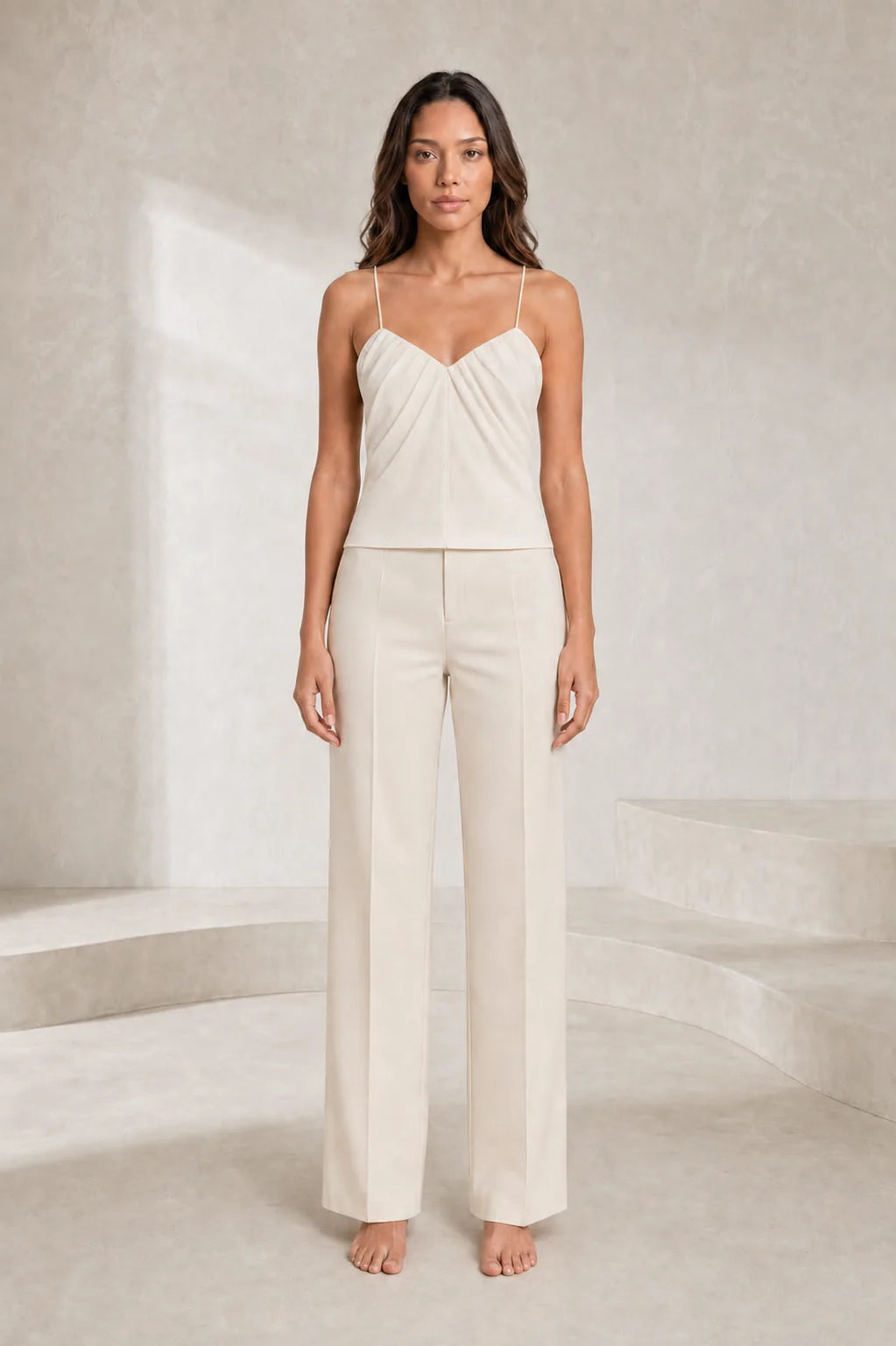 Top écru drapé dos nu | Lounelle Paris