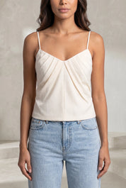 Top écru drapé dos nu | Lounelle Paris