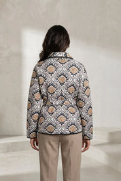 Veste matelassée à imprimé col châle | Lounelle Paris