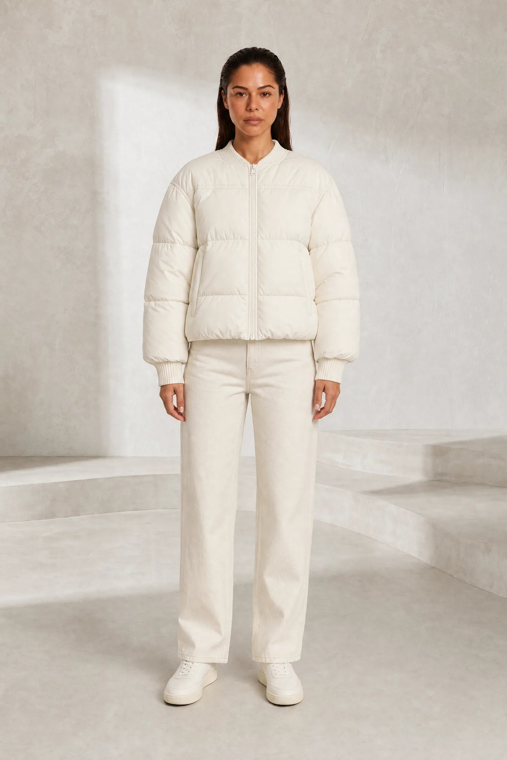 Veste matelassée courte col baseball | Lounelle Paris