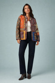 Veste matelassée patchwork coupe ample | Vue de face | Lounelle Paris